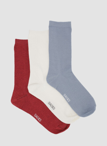 Pack de tres medias lisas. de algodón. en varios colores sur Variante 44