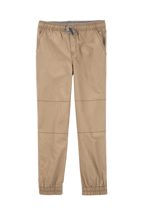 Pantalón de popelina khaki Sin color