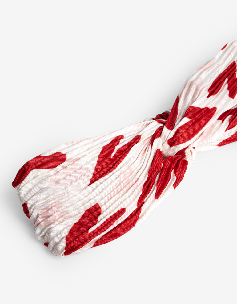 Vinchas Textiles Estampados Vincha Plisada Corazones - Estampado Geometrico