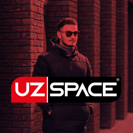 Campera Inflada Uzspace Combinada Con Capucha Hombre Azul