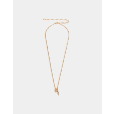 Cadena Corta Con Dije Bañada En Oro Dorado