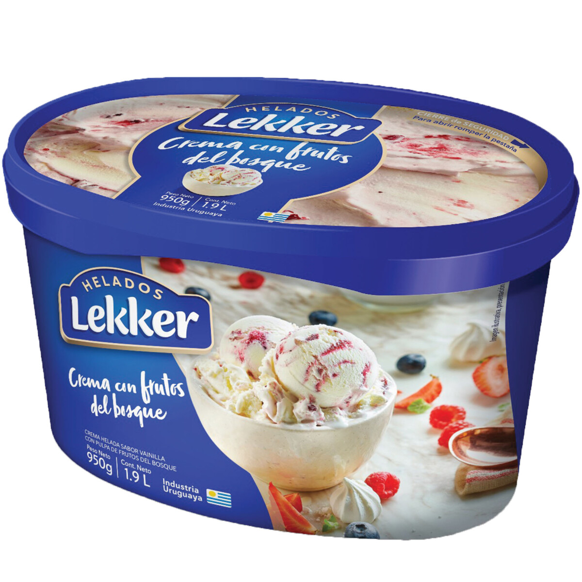 Helado Crema Con Frutos Del Bosque1.9L Lekker 