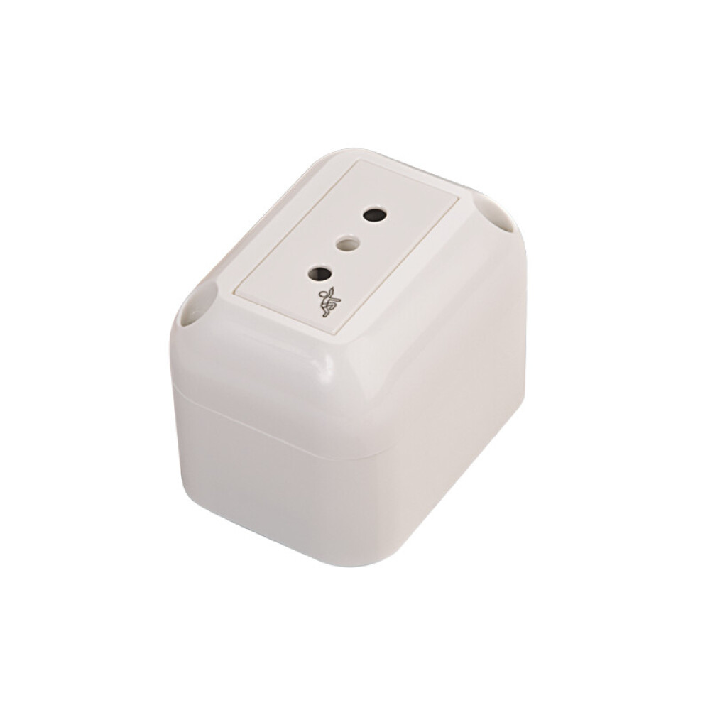 Caja ext c/ tomacorriente 3 en línea Presta blanco ELE00994