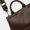 Cartera de Mano Anette Chica en Efecto Cuero Liso Marron