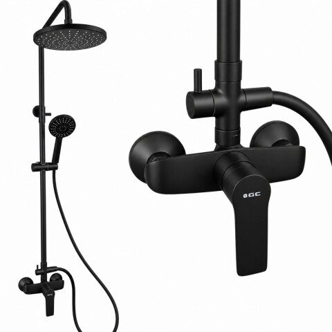 Barral de ducha monocomando Exterior con transferencia Blaster Negro Mate Barral De Ducha Monocomando Exterior Con Transferencia Blaster Negro Mate