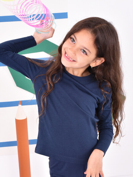 REMERA BASICA MANGA LARGA AZUL