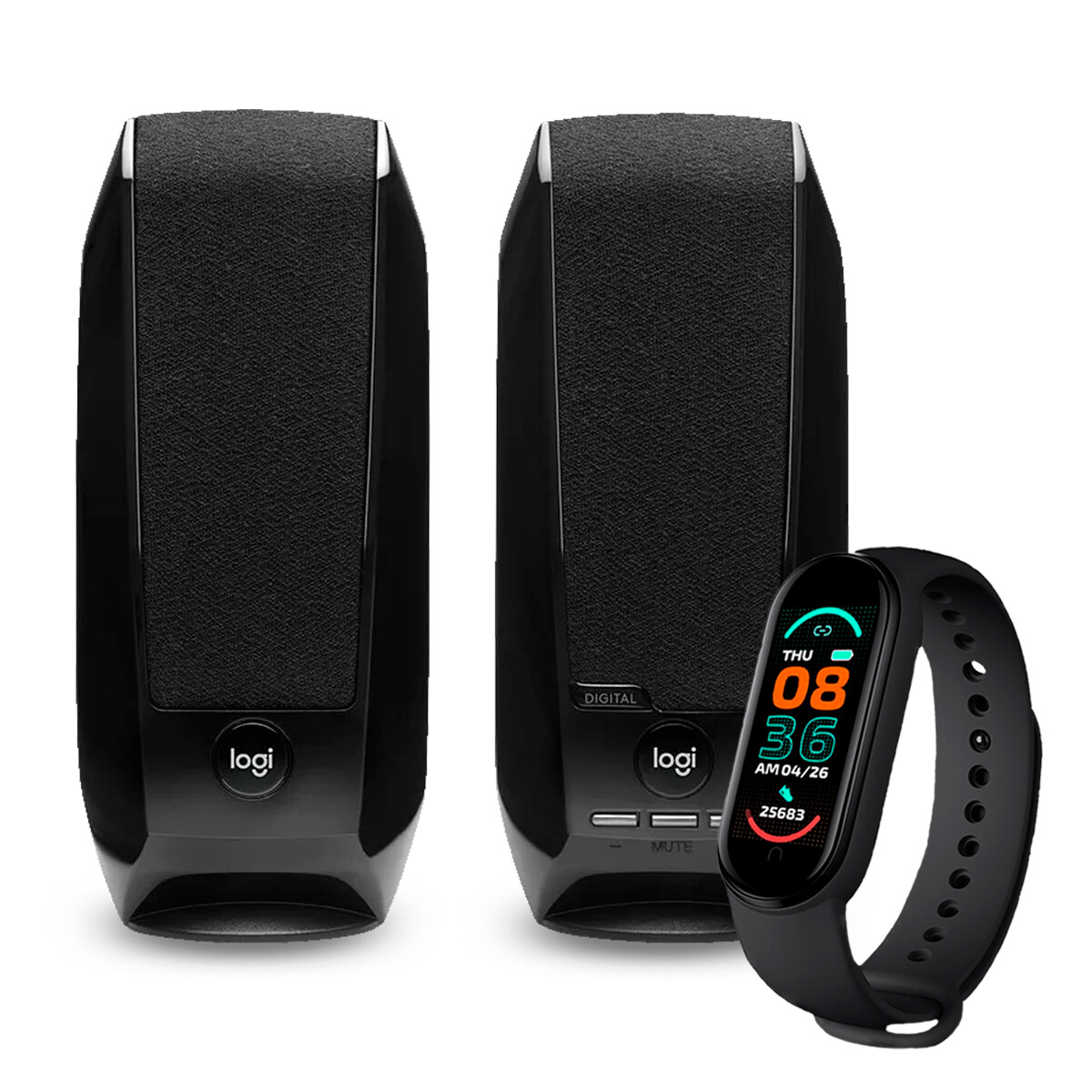 Parlante Logitech S150 Portátil Black + Smartwatch 