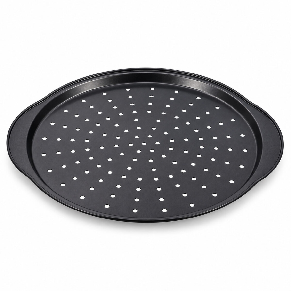 Asadera Pizza Perforada Antiadherente 33cm Asas laterales - Grafito 