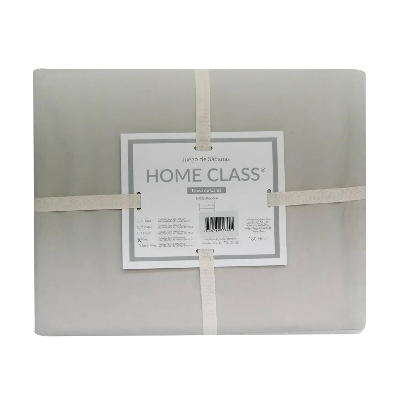 Juego de Sábanas 1 Plaza Home Class Lisas 180 Hilos 100% Algodón Beige