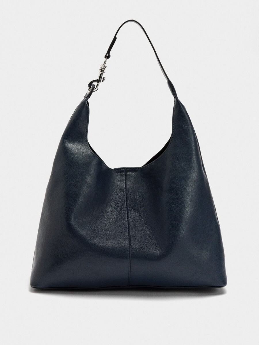 Bolso De Hombro Con Mosquetón azul-marino