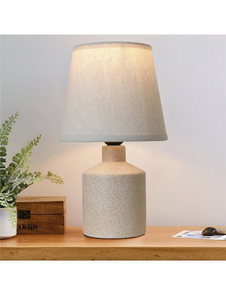 LAMPARA DE MESA CERAMICA D17x28CM RECTA BEIGE LAMPARA DE MESA CERAMICA D17x28CM RECTA BEIGE