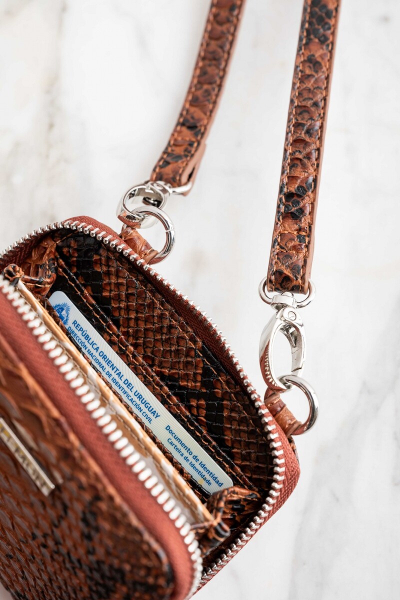 Billetera Snake Texturado Marron