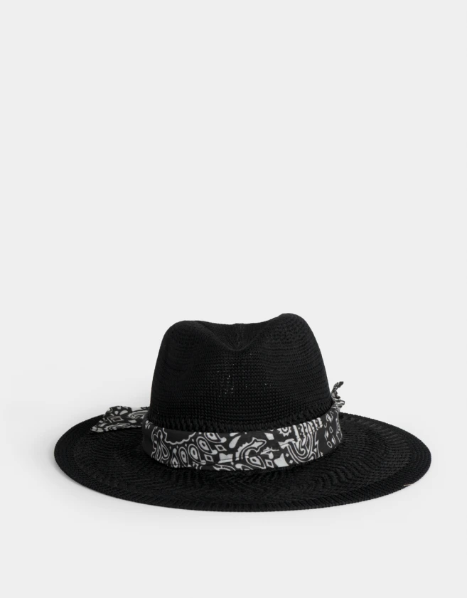 Sombreros Romántico Sombrero Con Trim - Negro