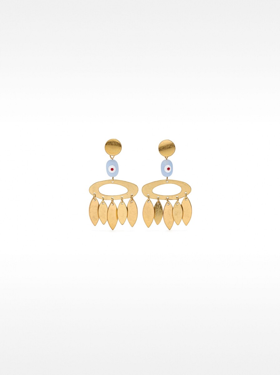 Pendientes Largos Efecto Piedra - multicolor 