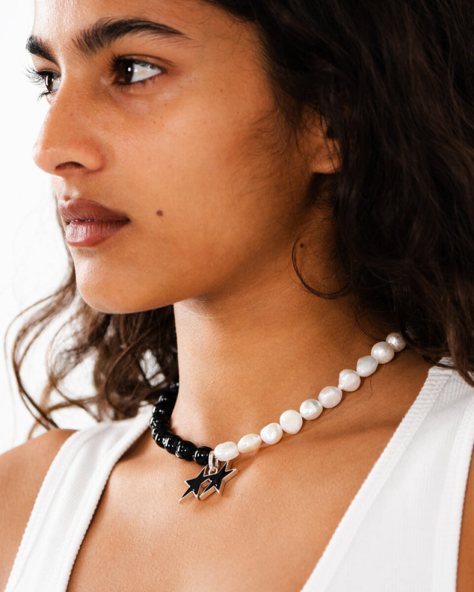 TwoJeys Collar B&W Icon Plata 
