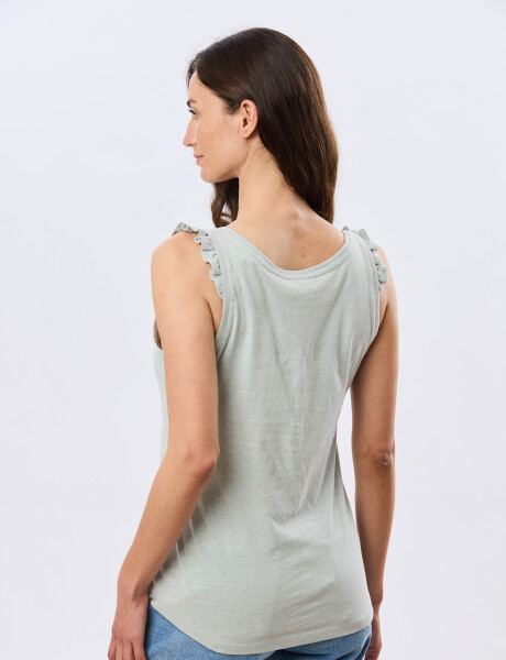 MUSCULOSA LISA DE ALGODÓN Verde