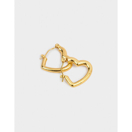 Argollas De Corazón De Acero Dorado