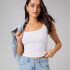 Bividi Modal Rib Cropped Bividi Mujer Classic White