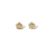 Caravanas Flor Zirconia-Plata y oro-Zirconia-CA5079 conpiedra