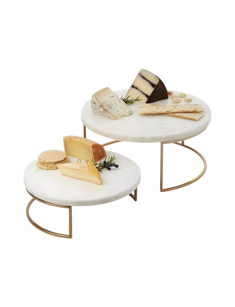 SET 2 SOPORTES MARMOL 25x10CM 20x7CM DORADO/BLANCO SET 2 SOPORTES MARMOL 25x10CM 20x7CM DORADO/BLANCO