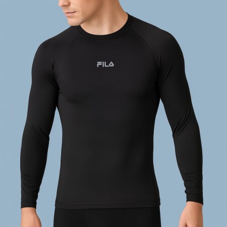 REMERA MANGA LARGA MASCULINA FILA PERFORMA NEGRO