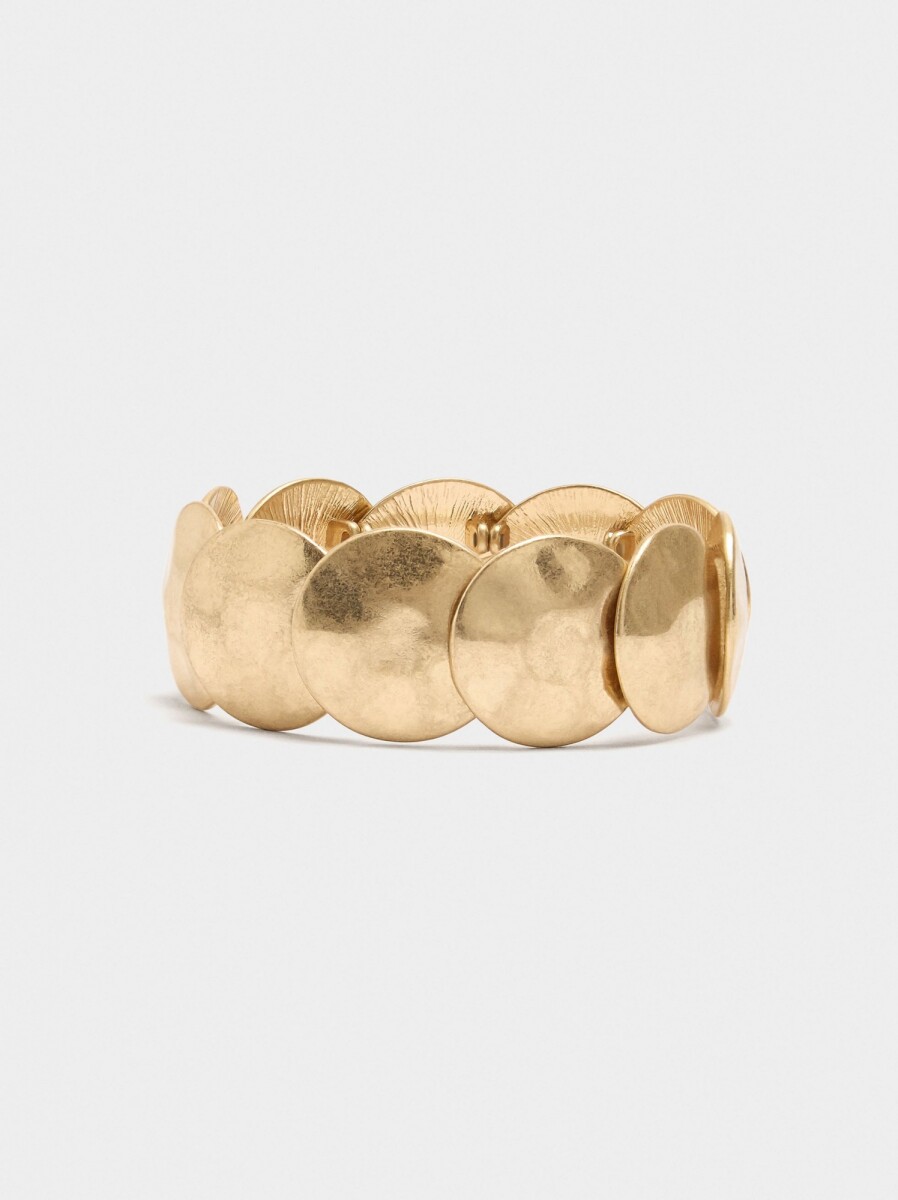 Pulsera Elástica De Redondos - dorado 