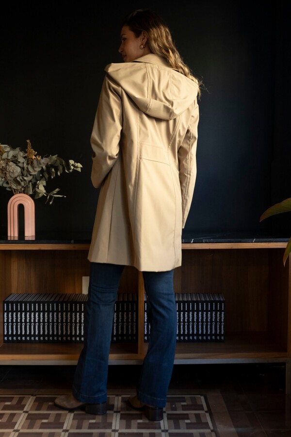 Gabardina Impermeable Capucha BEIGE