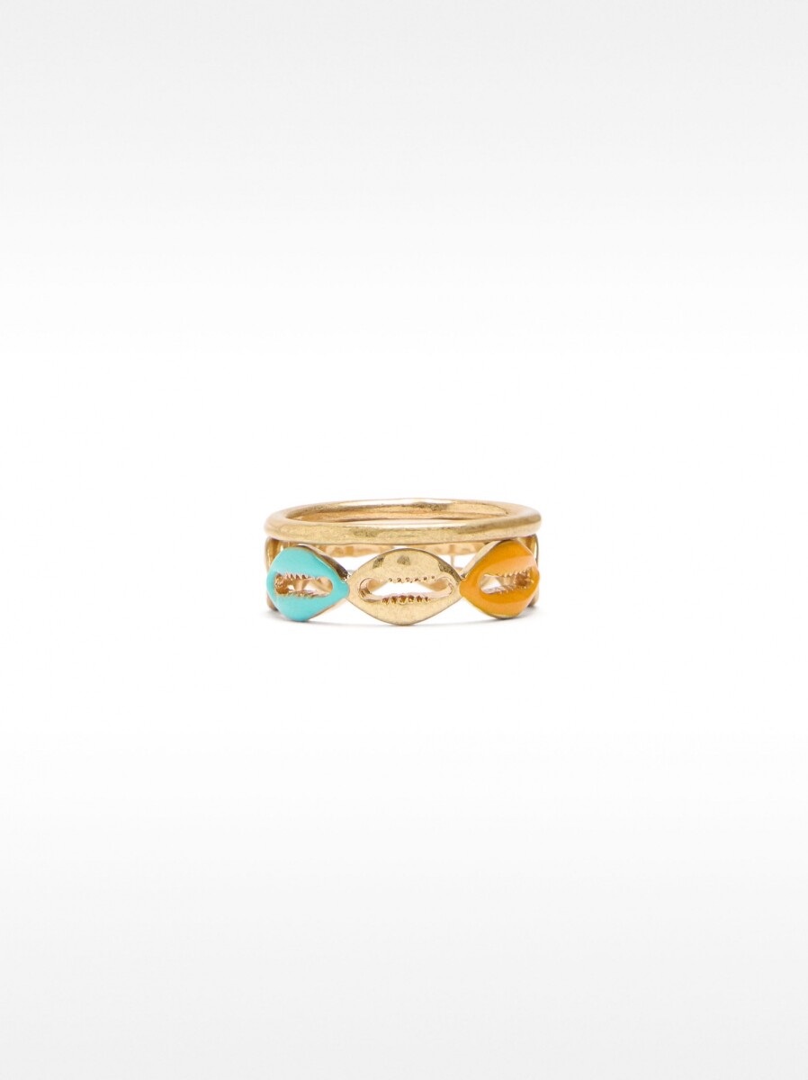 Set De Anillos Esmaltado - multicolor 