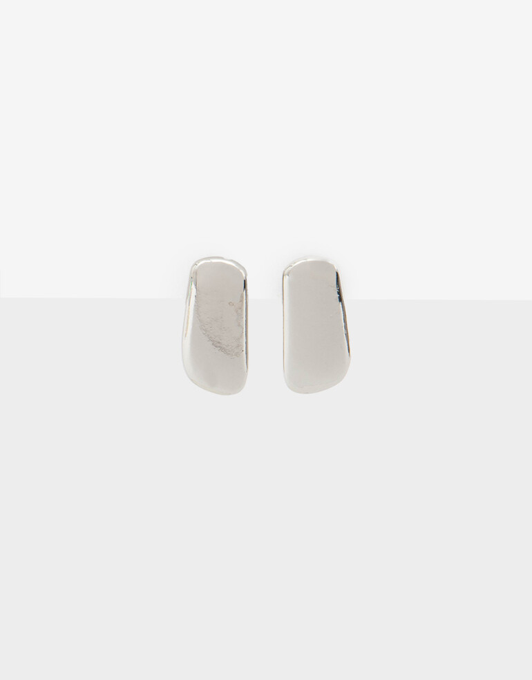 Aros Pasantes Metal Aros Rectangulares - Plateado Rodio