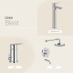JUEGO DE GRIFERIA MONOCOMANDO BRILLO LINEA BLEST BAÑO CROMO