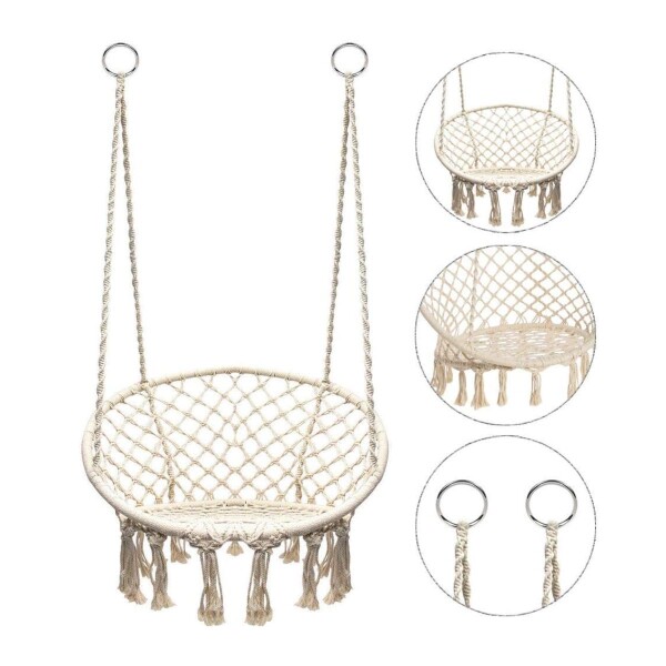 Hamaca Paraguaya Silla Colgante Redonda Interior Exterior Jardin Patio Imback Color Blanco Hamaca Paraguaya Silla Colgante Redonda Interior Exterior Jardin Patio Imback Color Blanco
