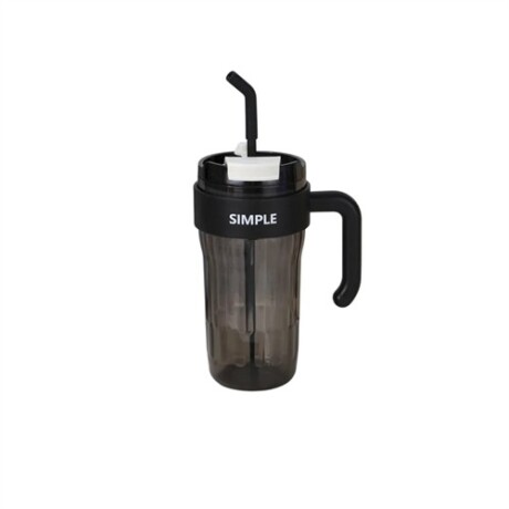 Vaso con manija y sorbito Negro