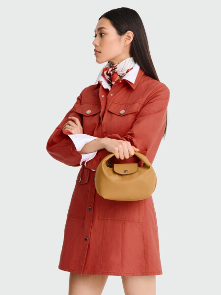 Longchamp - Cartera de cuero, le Pliage Xtra Mostaza