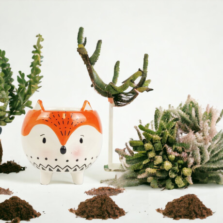 Maceta de cerámica fox Naranja