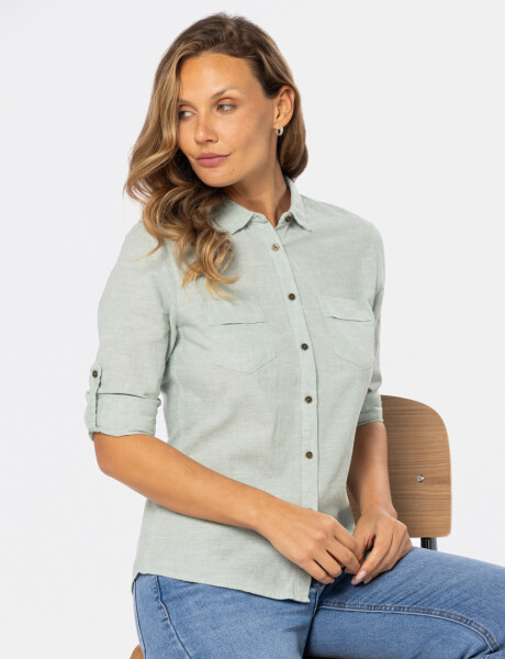 CAMISA DE LINO Verde
