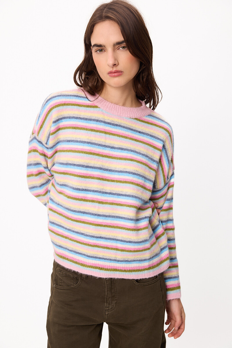 Sweater Crim - Azul/Rosa 