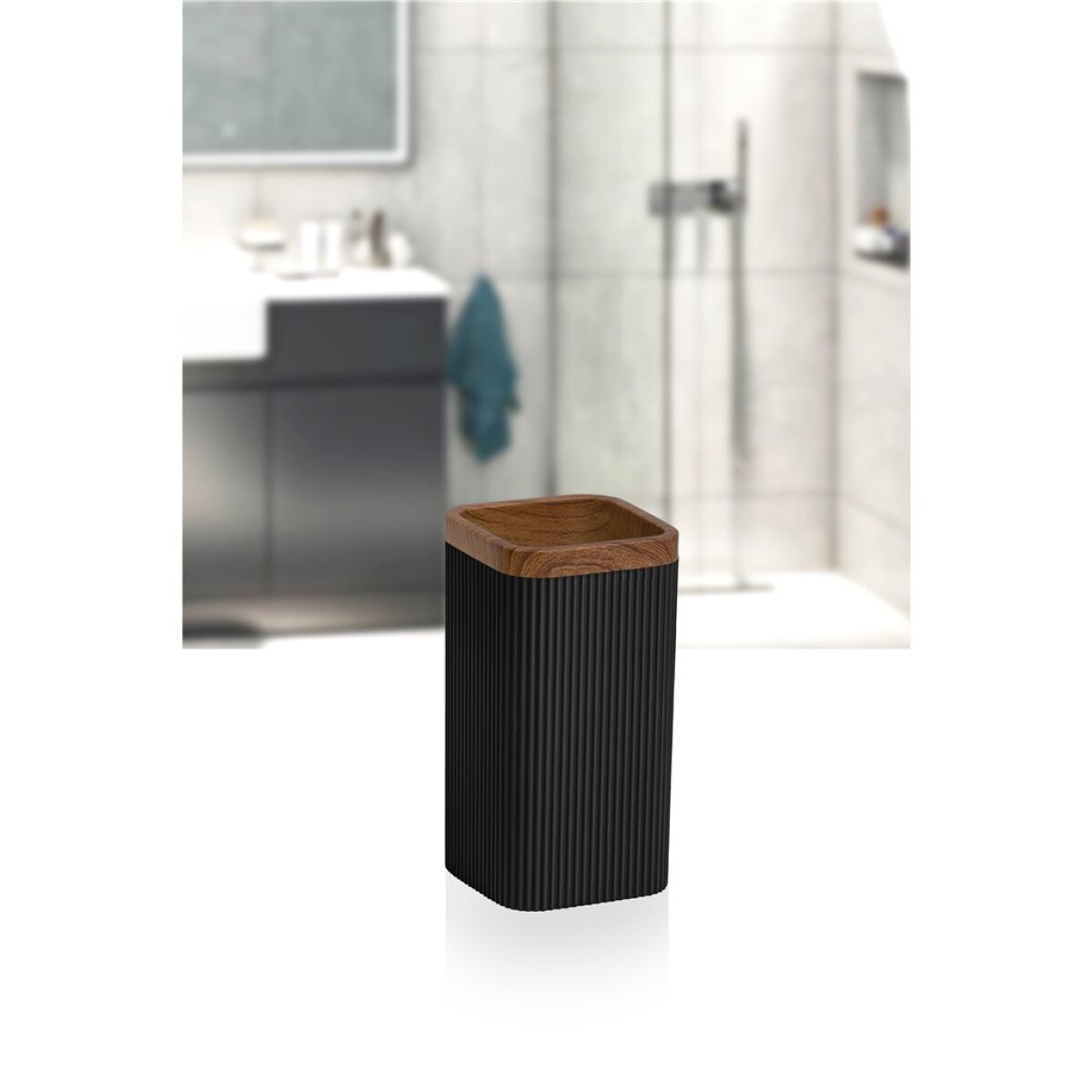 PORTACEPILLO MINA C/MADERA CUADRADO RAYAS NEGRO 