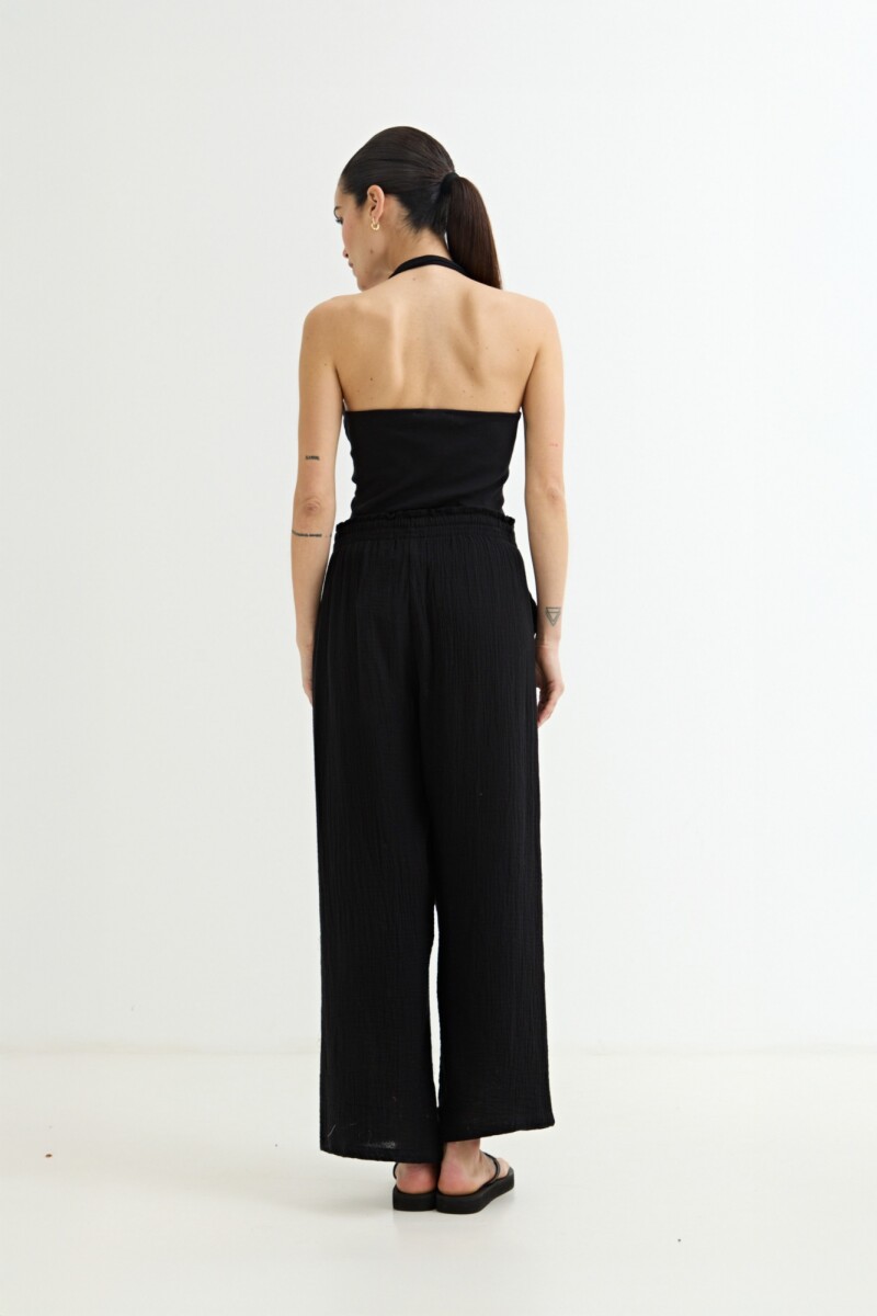 Pantalon amplio de gasa NEGRO