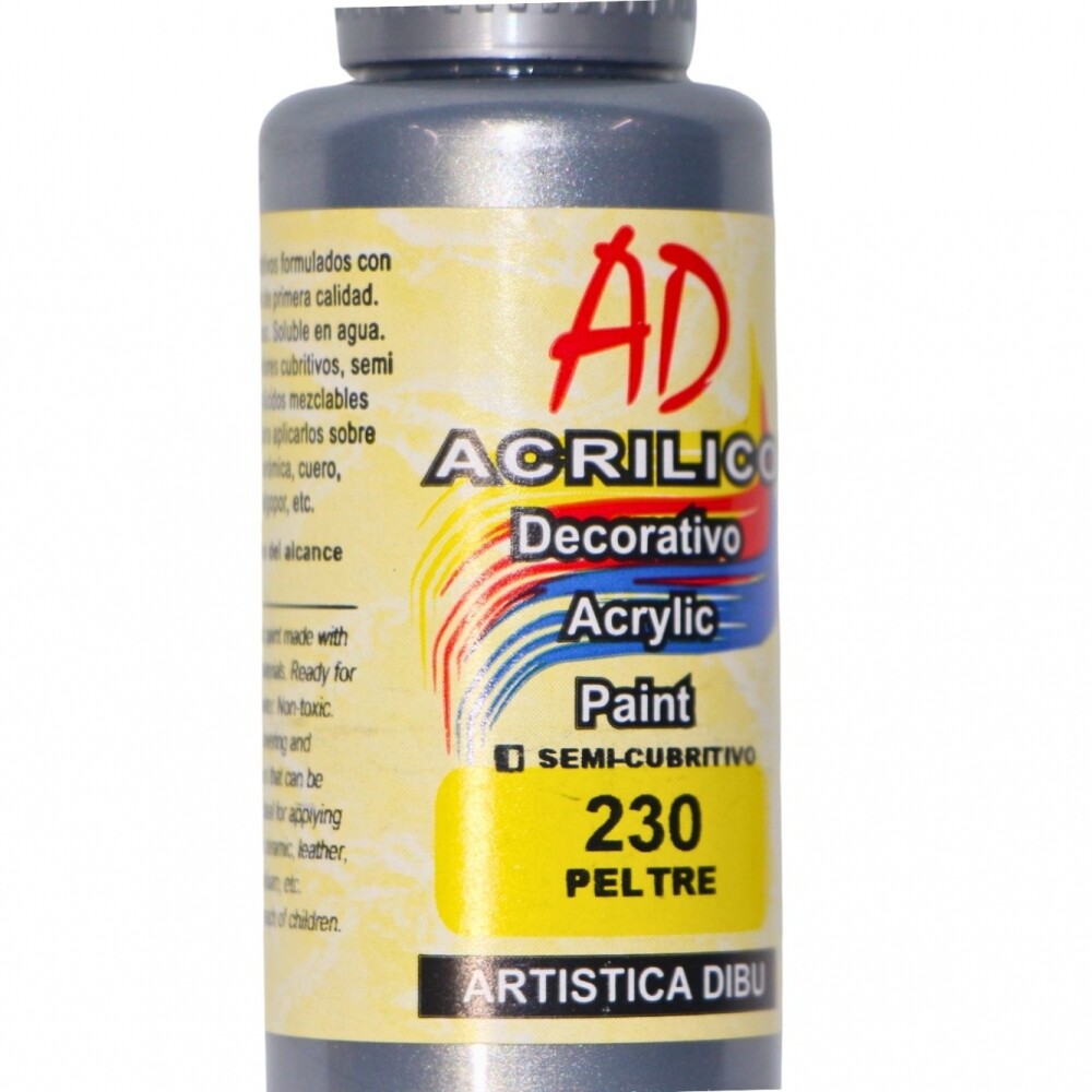 PINTURA ACRILICA ARTISTICA DIBU 60 ML. DIFERENTES COLORES COLOR PELTRE 230