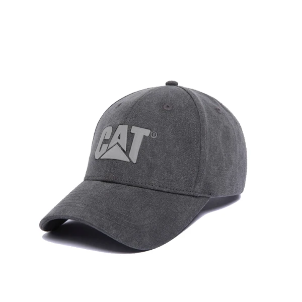 PIGMENT DYED CAT LOGO HAT - CAT GRIS