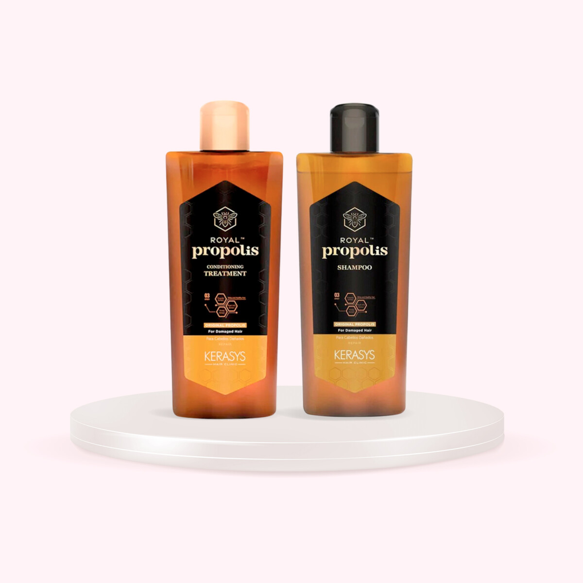 DÚO CAPILAR SHAMPOO + ACONDICIONADOR ORIGINAL PROPOLIS - (180 ml) - Para cabellos dañados. Repara la fibra capilar debilitada. 