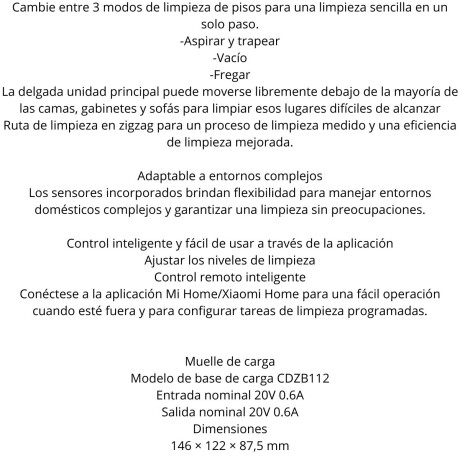 Aspiradora Robot Xiaomi Vauum E10 V01