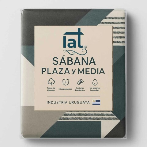 Juego De Sabanas 1 Plaza y Media Toque Algodón Sommier Abstracto - Movimiento Juego De Sabanas 1 Plaza y Media Toque Algodón Sommier Abstracto - Movimiento