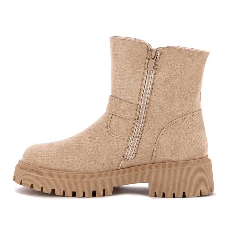 Botas Mujer Darkness Con Hebilla Beige