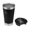 Vaso Stanley De Acero Inoxidable Para Frío, 473 Ml, Con Tapa Negro Liso Vaso Stanley De Acero Inoxidable Para Frío, 473 Ml, Con Tapa Negro Liso