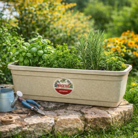 Maceta jardinera 35cm Gemplast - GRIS Maceta jardinera 35cm Gemplast - GRIS