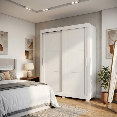 Ropero 2 Puertas Corredizas - Titanium Blanco