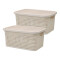 Set x2 Caja simil rattan 2,5lts. (23x15,5x11cm) rosado BEIGE