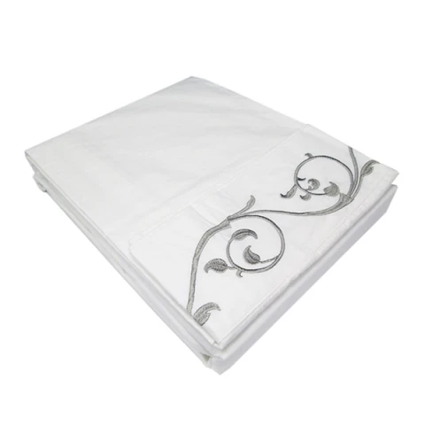 Juego Sábanas Bordadas Blancas Dohler 1 Plaza 3 Piezas 230 hilos U