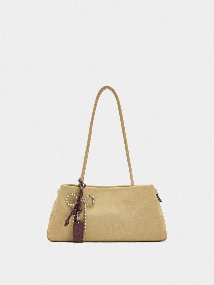 Bolso De Hombro Efecto Piel Con Colgante camel